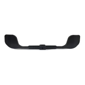 Black car bumper isolated on white background.